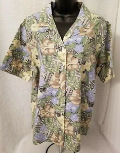 Blair Womens Shirt Top Blouse Size L Large Multicolor Floral - Picture 1 of 4