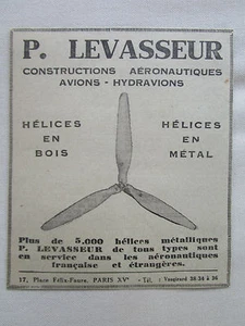 4/1932 PUB PIERRE LEVASSEUR AERONAUTIQUE HELICE BOIS METAL AVION ORIGINAL AD - Imagen 1 de 1