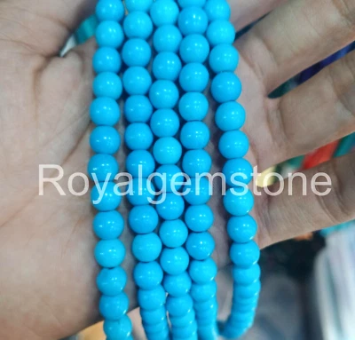 Collar de cuentas de turquesa azul con dije piedra curativa piedra preciosa lisa joyería hágalo usted mismo Foto 1 de 3