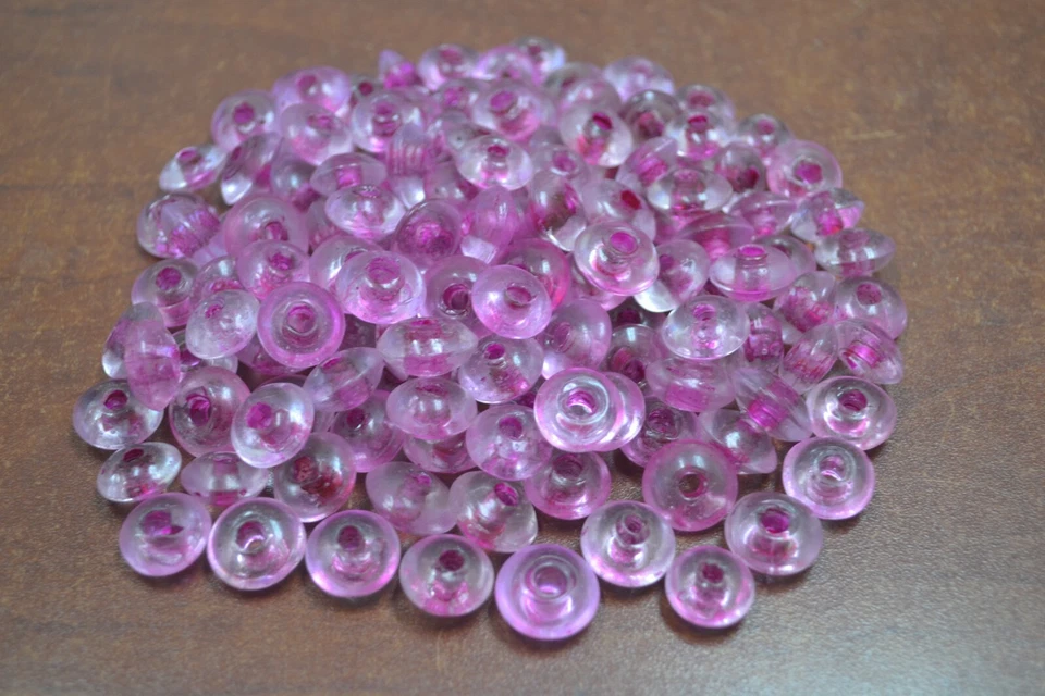150 PCS PINK ROUND LAMPWORK GLASS GLASS BEADING BEADS 12-15MM - Image 1 of 1