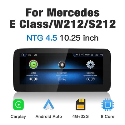 10.25" GPS Navigation Carplay Android for Mercedes E-class W212 2011–2014 - Image 1 of 4