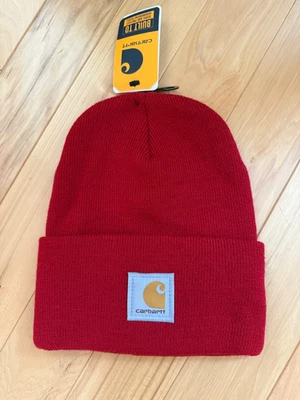 Gorro tejido CARHARTT con puños color rojo manzana cangrejo - talla única - nuevo con etiquetas Foto 1 de 2