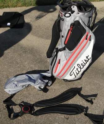 Bolsa de golf Titleist Hybrid 14 Way Stand 2019 gris rojo blanco TB9SX14-216 con diestro leer Foto 1 de 4