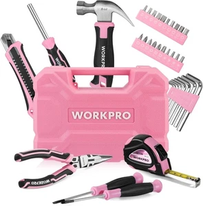 WORKPRO Blau/Rosa 35 tlg.Werkzeug Set mit Schraubendreher für DIY-Anfänger - Bild 1 von 17