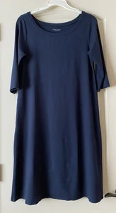 Eileen Fisher Kleid Tunika Damen klein blau Viskosemischung 3/4 Arm Freizeit - Bild 1 von 6
