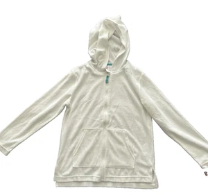 Cat & Jack Towel Hoodie Terry White with Zipper Size XL XXL Youth UPF 50 - Picture 1 of 9