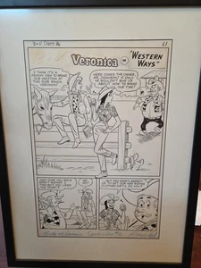 Dan DeCarlo Rudy Lapick Betty Veronica Splash Page Original Kunst 1962 gerahmt - Bild 1 von 3