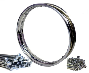 Set/kit cerchioni e raggi ruota inox 18" - Honda SL350 5.1/2 tamburo posteriore - Foto 1 di 5