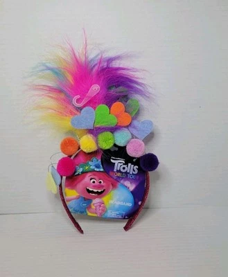 DreamWorks Poppy Trolls World Tour Wearable Headband Colorful Multicolored  NEW! - Image 1 of 4