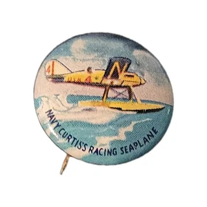 De colección YANK JUNIOR AIRPLANE SERIES BOTÓN PINBACK Navy Curtiss Racing hidroavión .75" - Imagen 1 de 5