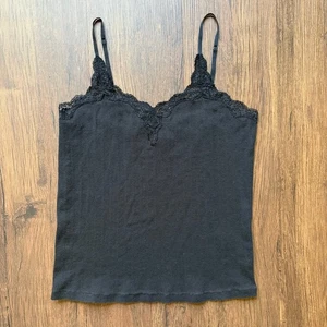 Polo Ralph Lauren nera con orlo in pizzo camicetta donna grande - Foto 1 di 6