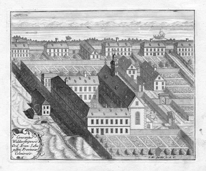 1731 Augustinerkloster Wallerfangen Convent Copperplate Antique Print Steidlin - Picture 1 of 1
