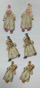 6 adornos navideños vintage 1982 troquelados bebé bebé bebé Merrimack victoriano - Imagen 1 de 5