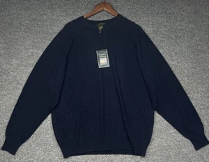 Neu mit Etikett Daniel Bishop Herrenpullover mit Rundhalsausschnitt 100 % Kaschmir marineblau Pullover weich XL - Bild 1 von 8