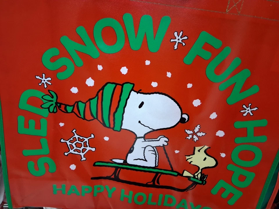 Nuevo Bolso de Mano CHRISTMAS Peanuts Snoopy Reutilizable Foto 1 de 1