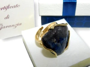 Anillo Italia en Oro PTLD Plata de Ley 925 y Natural de Piedras Preciosas Ajustable - Imagen 1 de 4