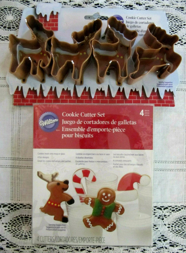 Wilton 4pc Christmas Decorations Reindeer Metal Cookie Cutter Set Small