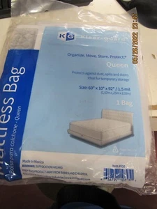 Kleer-Guard Queen Size Mattress Bag 60" x 10" x 92" Mattress Protection - Picture 1 of 2