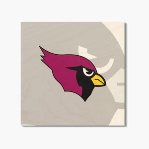Arizona Cardinals NFL Football Head Logo 4'' X 4'' Square Wooden Coaster - Picture 1 of 3