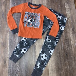 Place Child's2 Piece Pj Pajamas set Gray and Orange Soccer