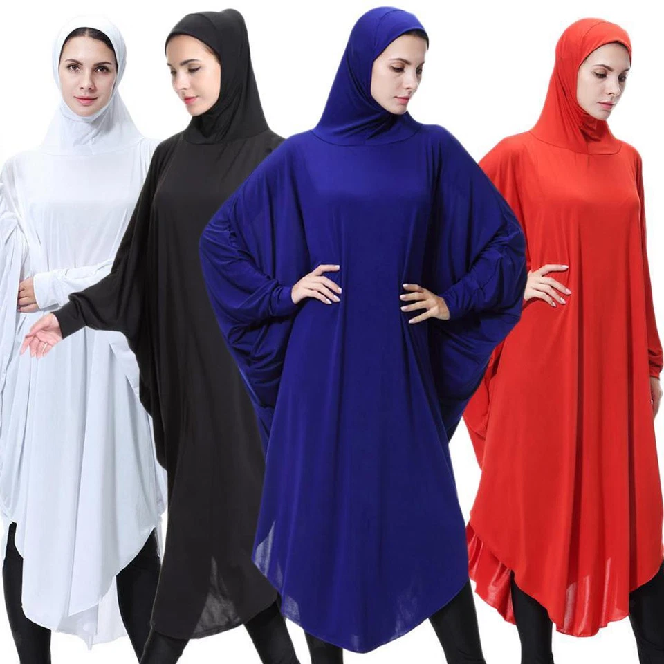 Women's  Prayer Full Cover Arab  Pieces Overhead Robe Dress - Blue, XL - Bild 1 von 1