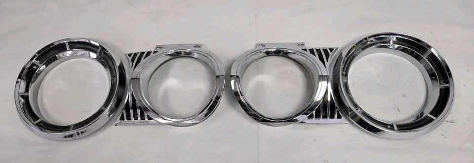 1964 Dodge Polara 330 440 500 Lt  & Rt Inner & Outer Headlight Bezels OEM Mopar - Image 1 of 4