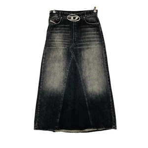 Langer Jeansrock DIESEL DE-PAGO dunkelgrau Regular Fit Hanfmischung Größe W27 - Bild 1 von 16