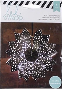 "Linterna de papel American Crafts Black Star 340576 Heidi Swapp copo de nieve 11"" nueva" - Imagen 1 de 12