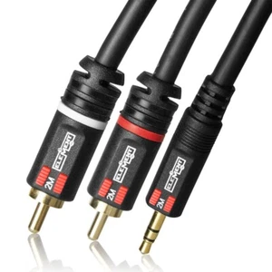 ELE15002M Element-Hz™ 3.5mm / 1/8" Mini Stereo to Dual RCA Male Cable (2 Meters) - Picture 1 of 5