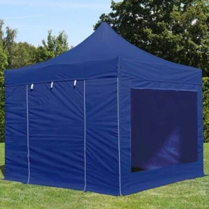 3x3m Faltpavillon Faltzelt Zelt PROFESSIONAL Stahl Panoramafenster blau - Bild 1 von 8