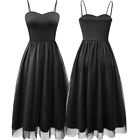 Ladies 1950s Rockabilly Vintage Swing Strappy Cocktail Party Dress Mesh Dresses