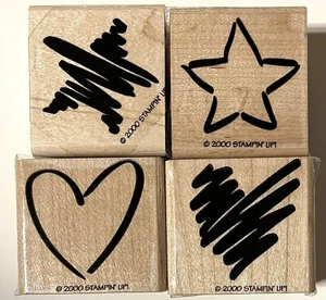 Stampin' Up 2000 (4 Stamps) "Scribbles" Two Step Stampin - Picture 1 of 3