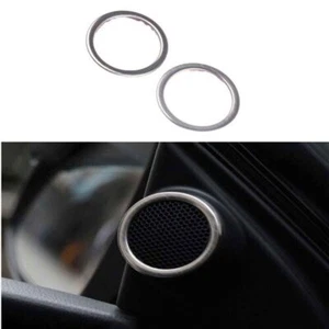 Silver Brushed For Toyota Corolla 2014-2019 A-Pillar Speaker Ring 2X Cover Trim - Picture 1 of 6