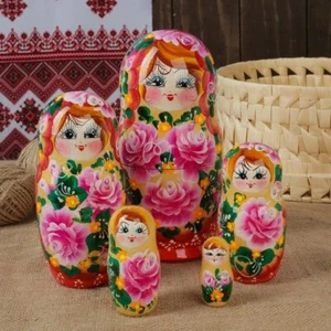 Matrioska 5 posti 18 cm Матрёшка "Розы" 5 мест 18 см - Imagen 1 de 3