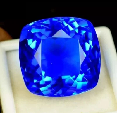 Natural Lustrous Tanzanite Blue Cushion 10-12 Ct Certified Loose Gemstone - Image 1 of 4