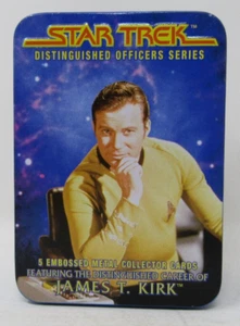 STAR TREK 5 EMBOSSED METAL COLLECTOR CARDS 1997 JAMES T KIRK - Picture 1 of 5