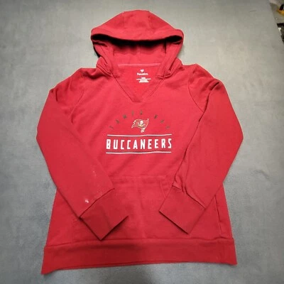 Tampa Bay Buccaneers Hoodie Womens M Red Pullover Sweatshirt Open V Neck - Image 1 of 4