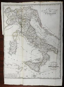 Italy Sardinia Lombardy Tuscany Naples Parma 1842 scarce detailed Italian map - Picture 1 of 4