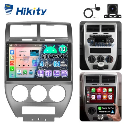 8Core 4+64GB Android13 Radio Für Jeep Compass 07-10 CarPlay mit GPS Navi Kamera - Bild 1 von 4