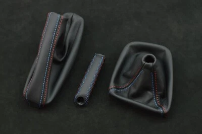 BMW E34 M5 E34 Botas Cuero Polainas Set Mango Freno INDIVIDUAL Mstitch Personalizado Foto 1 de 4