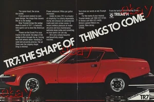 1975 Triumph TR7 Ad Vintage Magazine Advertisement Leyland 75 Red Centerfold - Picture 1 of 2