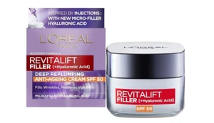 L'Oreal Face Cream Revitalift Filler Anti Age SPF50 Hyaluronic Acid Wrinkle 50ml - Picture 1 of 3