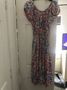 Ladies Womens Multicoloured Floral Print Boho Style Dress by Caramelle - Picture 1 of 6