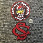 2 University of South Carolina Gamecocks  Embroidered Iron On Patches lot 3" A1