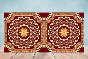 Azulejos de pared de cerámica griega - Juego de 2 azulejos de arte de cerámica para salpicadero de cocina para baño - Imagen 1 de 2