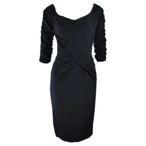 CEIL CHAPMAN schwarz gesammelt Cocktailkleid Größe 4-6 - Bild 1 von 10
