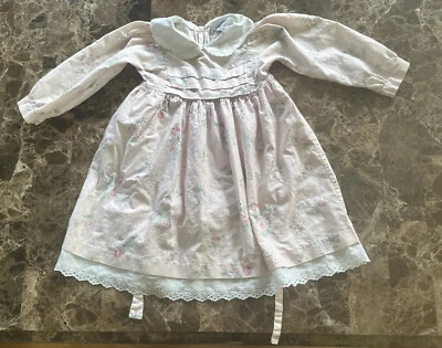 Vestido Vintage-Niña-Talla 4T-Rosa Floral-Flor Niña-Princesa Cottegecore Kawaii Foto 1 de 4