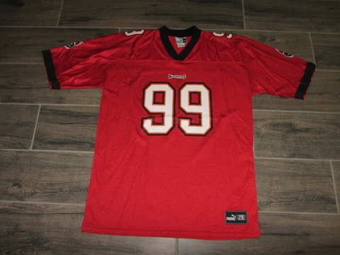Tampa Bay Buccaneers Warren Sapp Puma NFL Football Jersey #99 Vintage Medium M Cover
