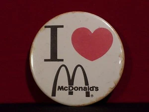 McDonald's "I Love McDonald's" Vintage 1980's Crew Award Pinback - Picture 1 of 2