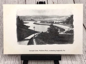 Aspinwall PA Carnegie Lake Highland Park Pennsylvania Souvenir Postcard - Picture 1 of 4